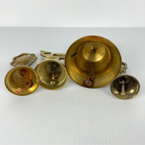 Nautical Brass Bell collection Lot of 4 Lobster Whale Anchor - Picture 10 of 11
